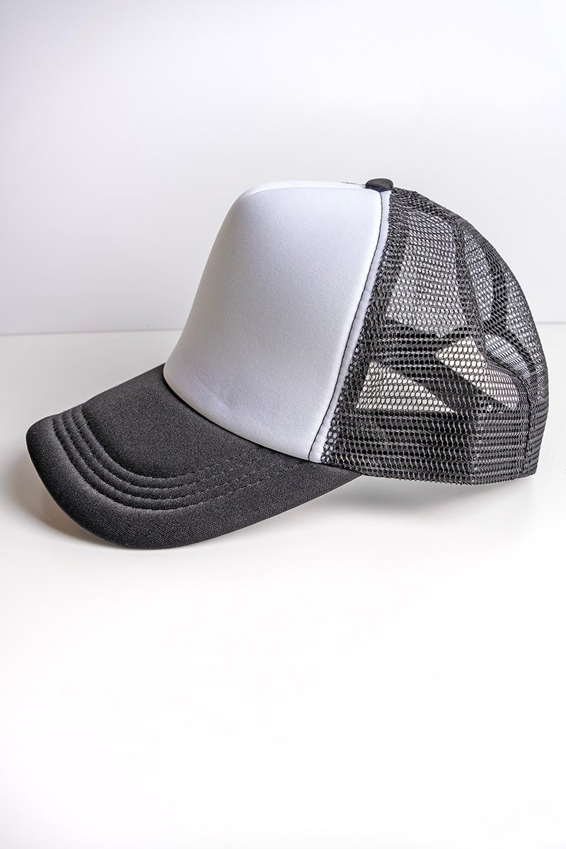 Viola Black and White Foam Front Trucker Hat - Wholesale Accessory Market