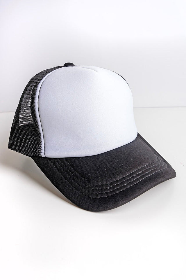 Viola Black and White Foam Front Trucker Hat - Wholesale Accessory Market