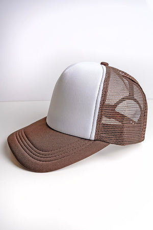 Viola Brown and White Foam Front Trucker Hat - Wholesale Accessory Market