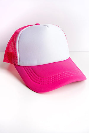 Viola Fuchsia and White Foam Front Trucker Hat - Wholesale Accessory Market