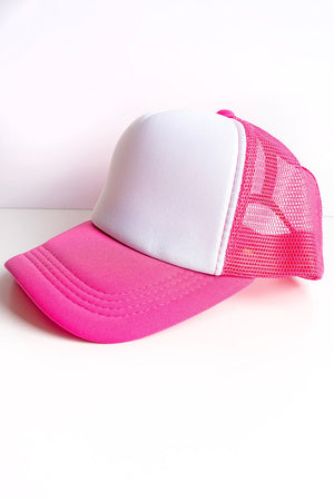 Viola Fuchsia and White Foam Front Trucker Hat - Wholesale Accessory Market