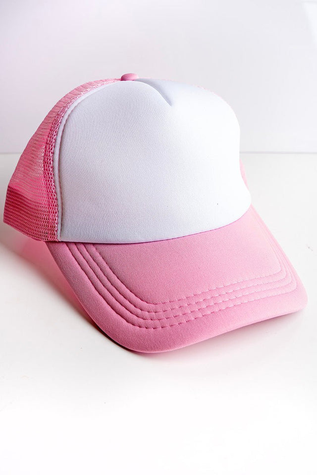 Viola Pink and White Foam Front Trucker Hat - Wholesale Accessory Market