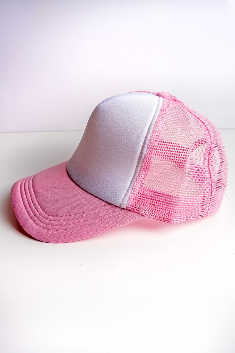 Viola Pink and White Foam Front Trucker Hat - Wholesale Accessory Market