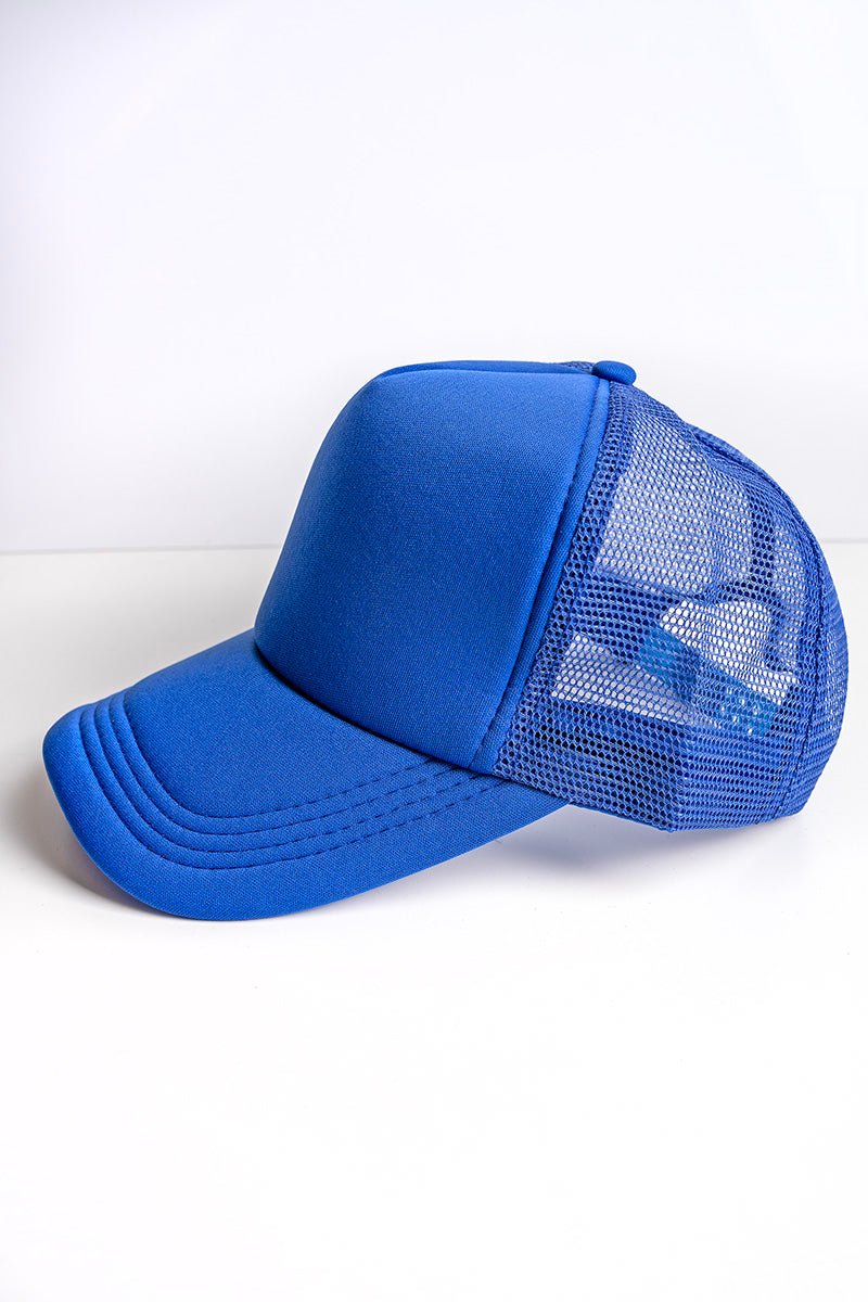 Viola Royal Blue Foam Front Trucker Hat - Wholesale Accessory Market