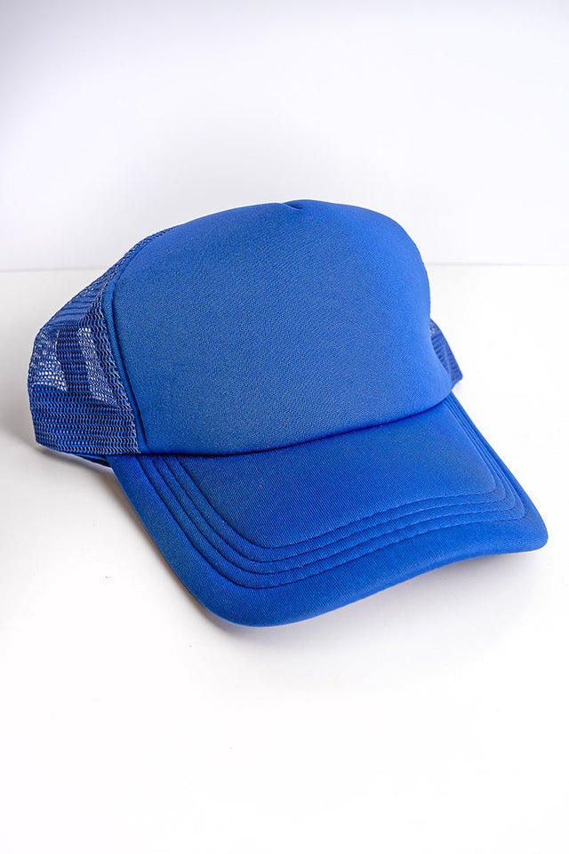 Viola Royal Blue Foam Front Trucker Hat - Wholesale Accessory Market