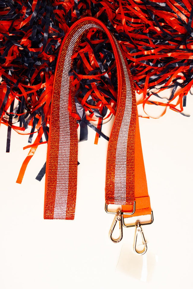 Viola Spirit Stripes Orange & Clear Crystal Bag Strap - Wholesale Accessory Market