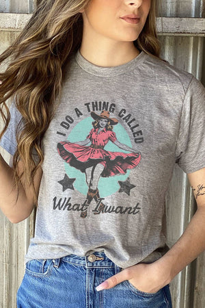 What I Want Cowgirl Unisex Poly - Rich Blend Tee - Wholesale Accessory Market