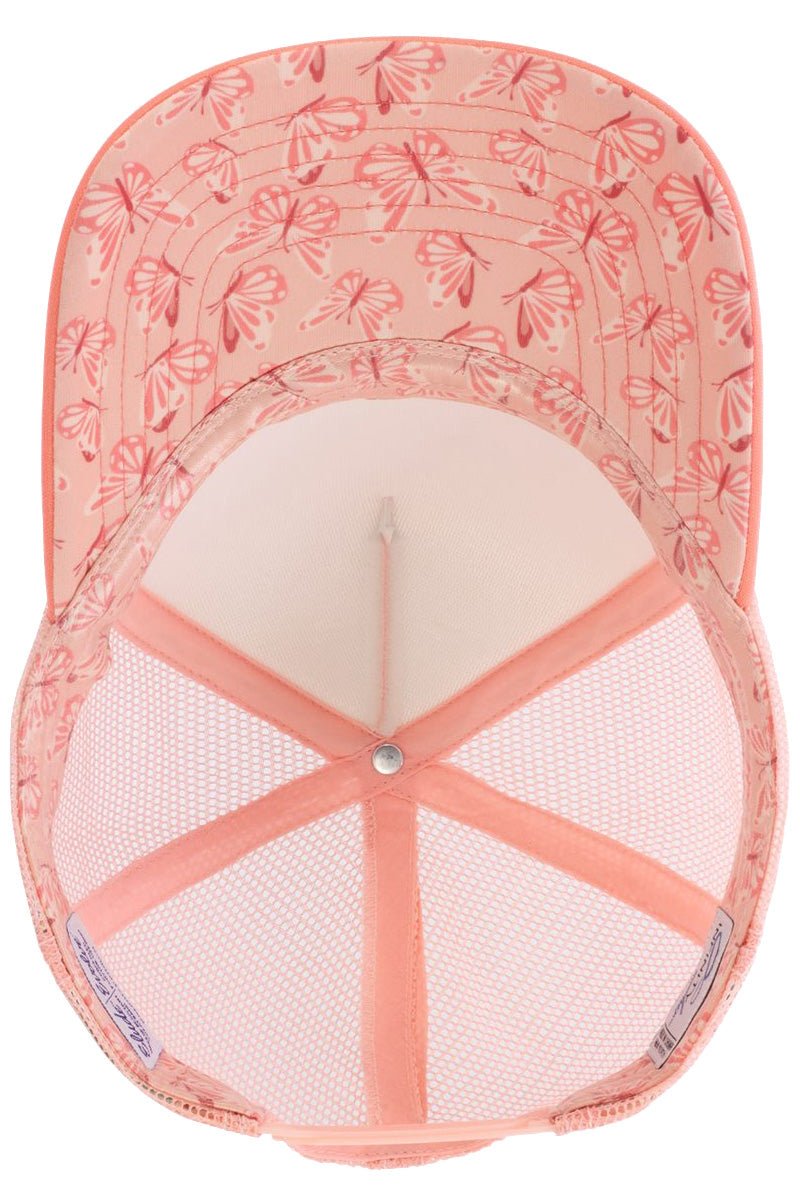 Women's Dusty Pink & Pink Butterfly Foam Ponytail Trucker Cap - Wholesale Accessory Market