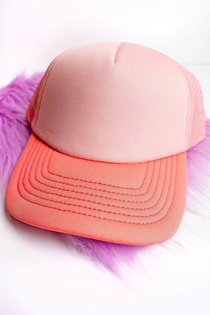 Women's Dusty Pink & Pink Butterfly Foam Ponytail Trucker Cap - Wholesale Accessory Market