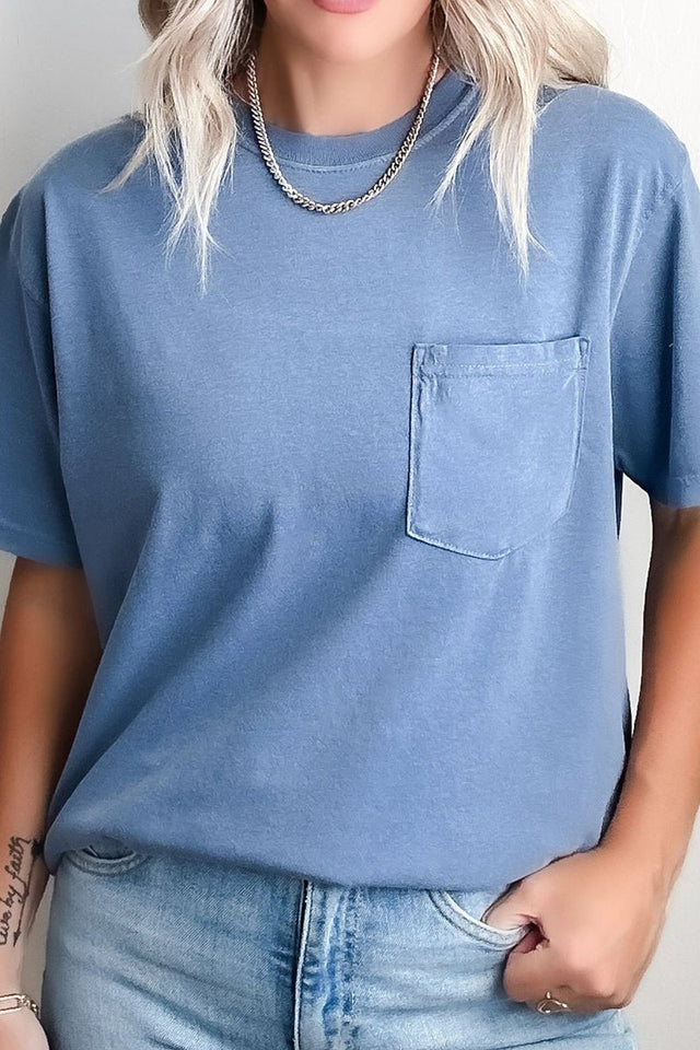 Shades of Blue Comfort Colors Adult Ring - Spun Cotton Pocket Tee - Wholesale Accessory Market