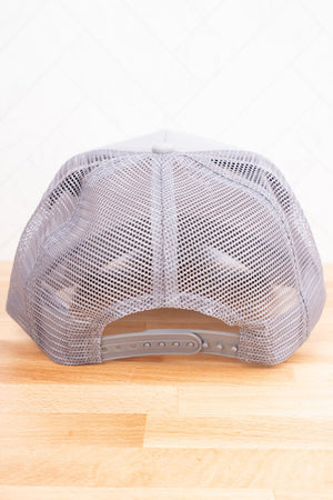 Big Accessories Light Gray Twill Front Mesh Trucker Cap - Wholesale Accessory Market