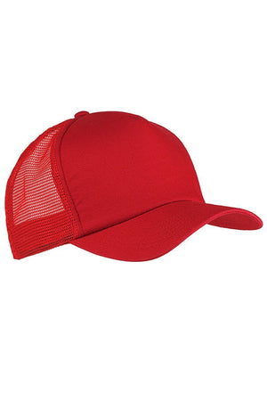 Big Accessories Red Twill Front Mesh Trucker Cap - Wholesale Accessory Market