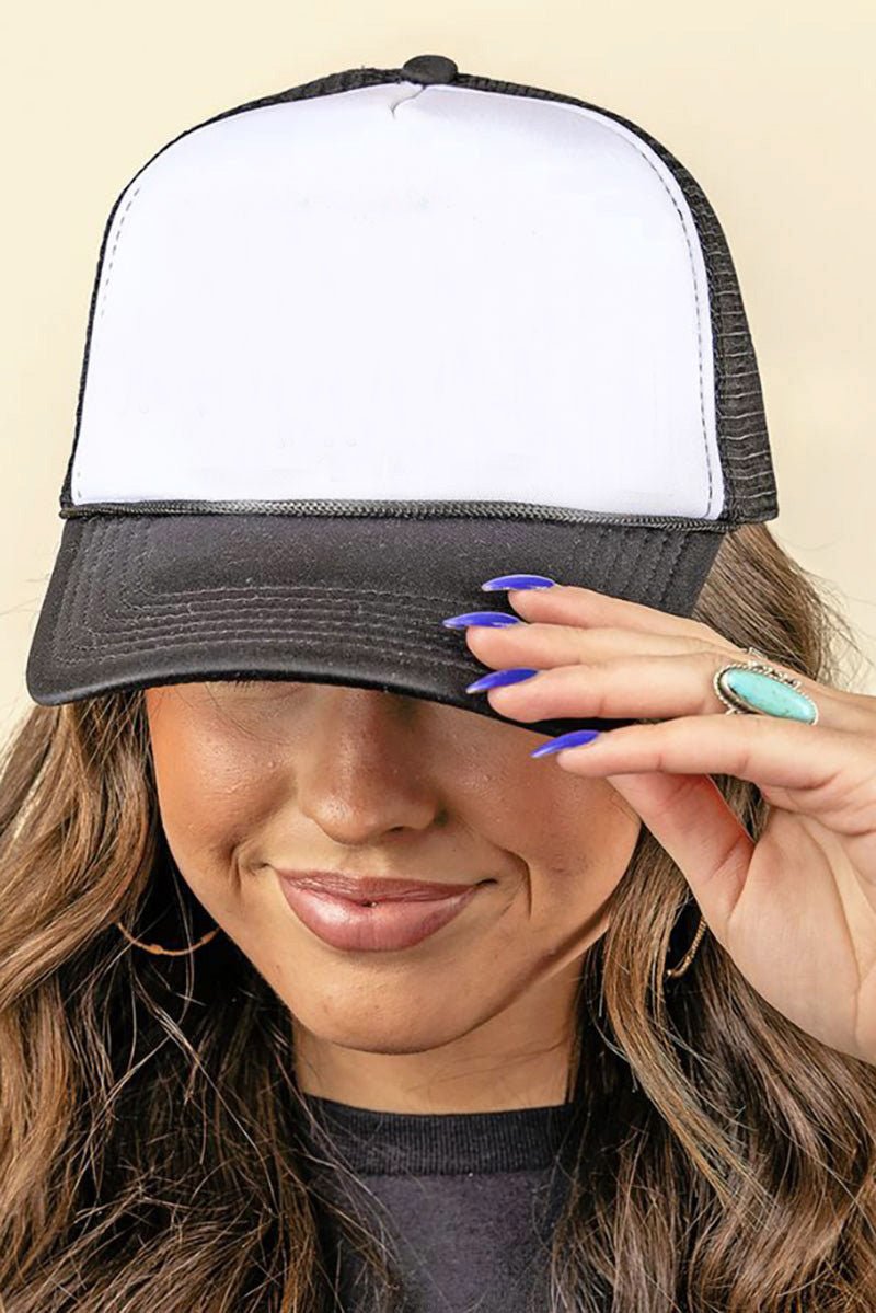 Valucap White and Black Foam Mesh Back Trucker Cap - Wholesale Accessory Market