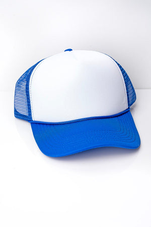 Valucap White and Royal Foam Mesh Back Trucker Cap - Wholesale Accessory Market