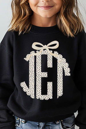 Youth Speckle 3 Letter Monogram Crew Sweatshirt - Wholesale Accessory Market