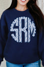 Blue Chinoiserie 3 Letter Monogram Unisex NuBlend Crew Sweatshirt - Wholesale Accessory Market