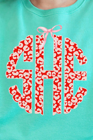 Valentine Leopard 3 Letter Monogram Unisex NuBlend Crew Sweatshirt - Wholesale Accessory Market