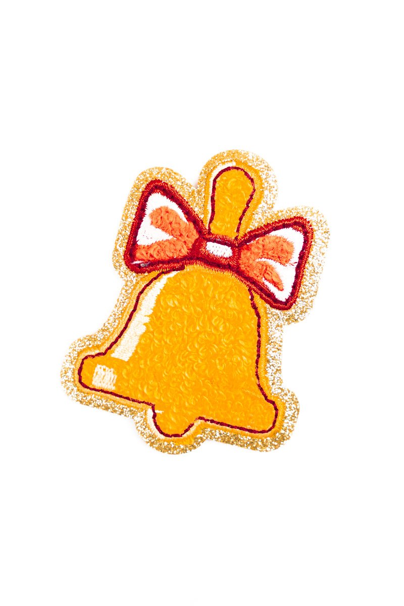 Golden Bell Glitter Chenille Patch - Wholesale Accessory Market