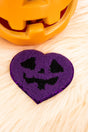 Purple Pumpkin Heart Glitter Chenille Patch - Wholesale Accessory Market