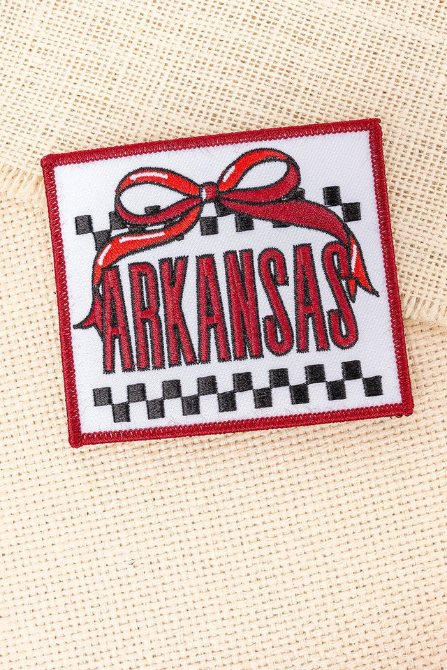 Bow Arkansas Check Embroidered Patch - Wholesale Accessory Market