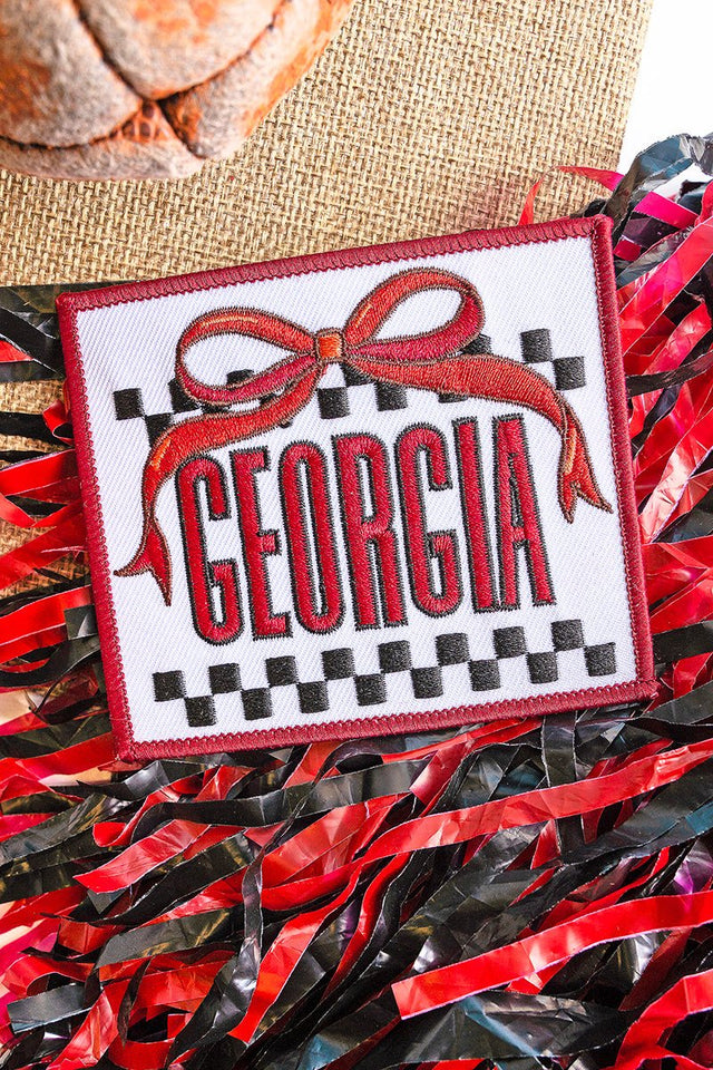 Bow Georgia Check Embroidered Patch - Wholesale Accessory Market