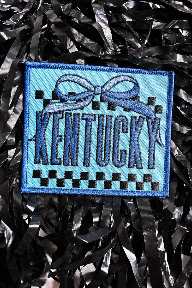 Bow Kentucky Check Embroidered Patch - Wholesale Accessory Market