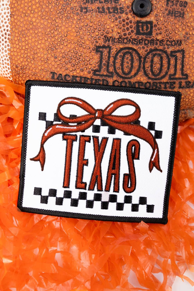 Bow Texas Check Embroidered Patch - Wholesale Accessory Market