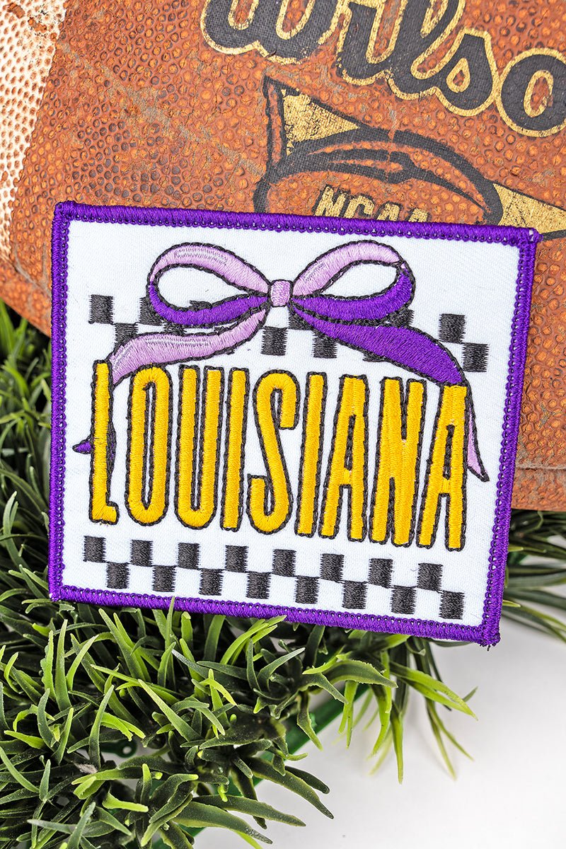 Bow Louisiana Check Embroidered Patch - Wholesale Accessory Market