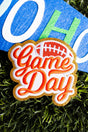 Orange Gameday Football Glitter Embroidered Patch - Wholesale Accessory Market