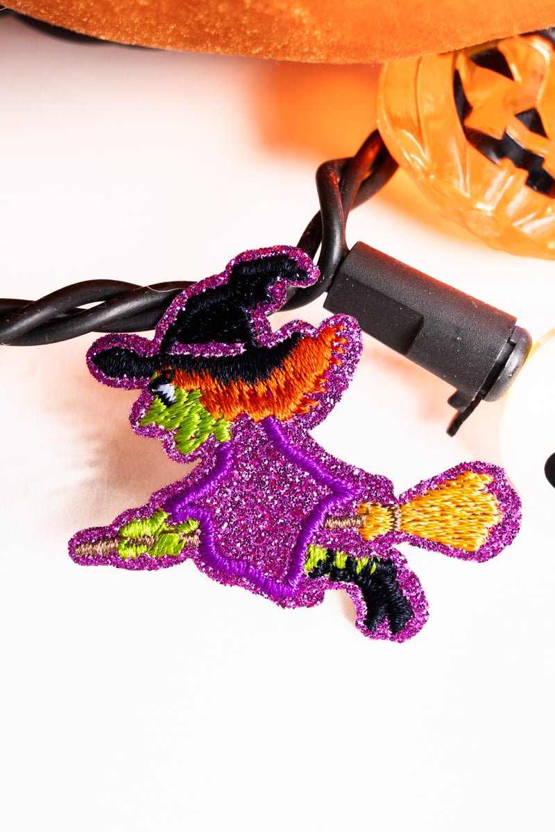 Purple Witch Embroidered Glitter Patch - Wholesale Accessory Market