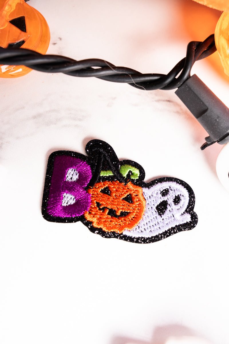 Halloween Boo Embroidered Glitter Patch - Wholesale Accessory Market