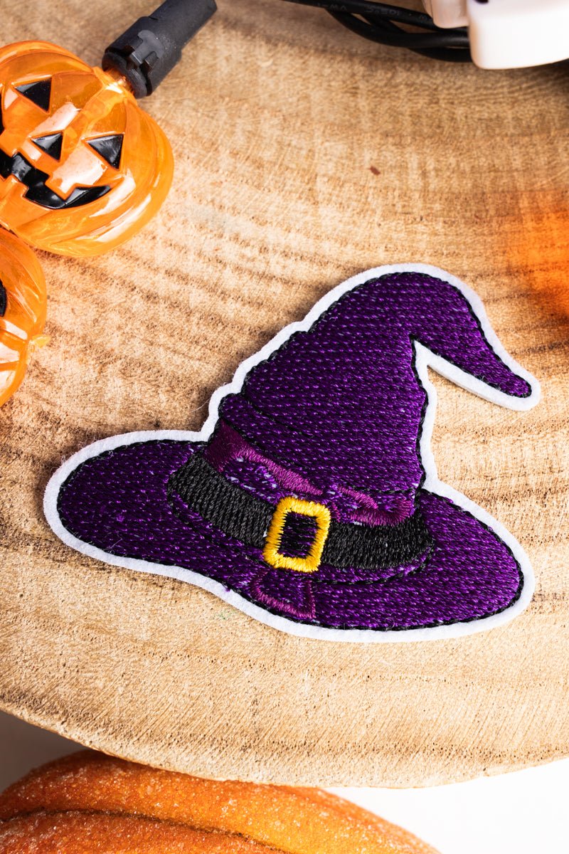 Purple Witch's Hat Embroidered Patch - Wholesale Accessory Market