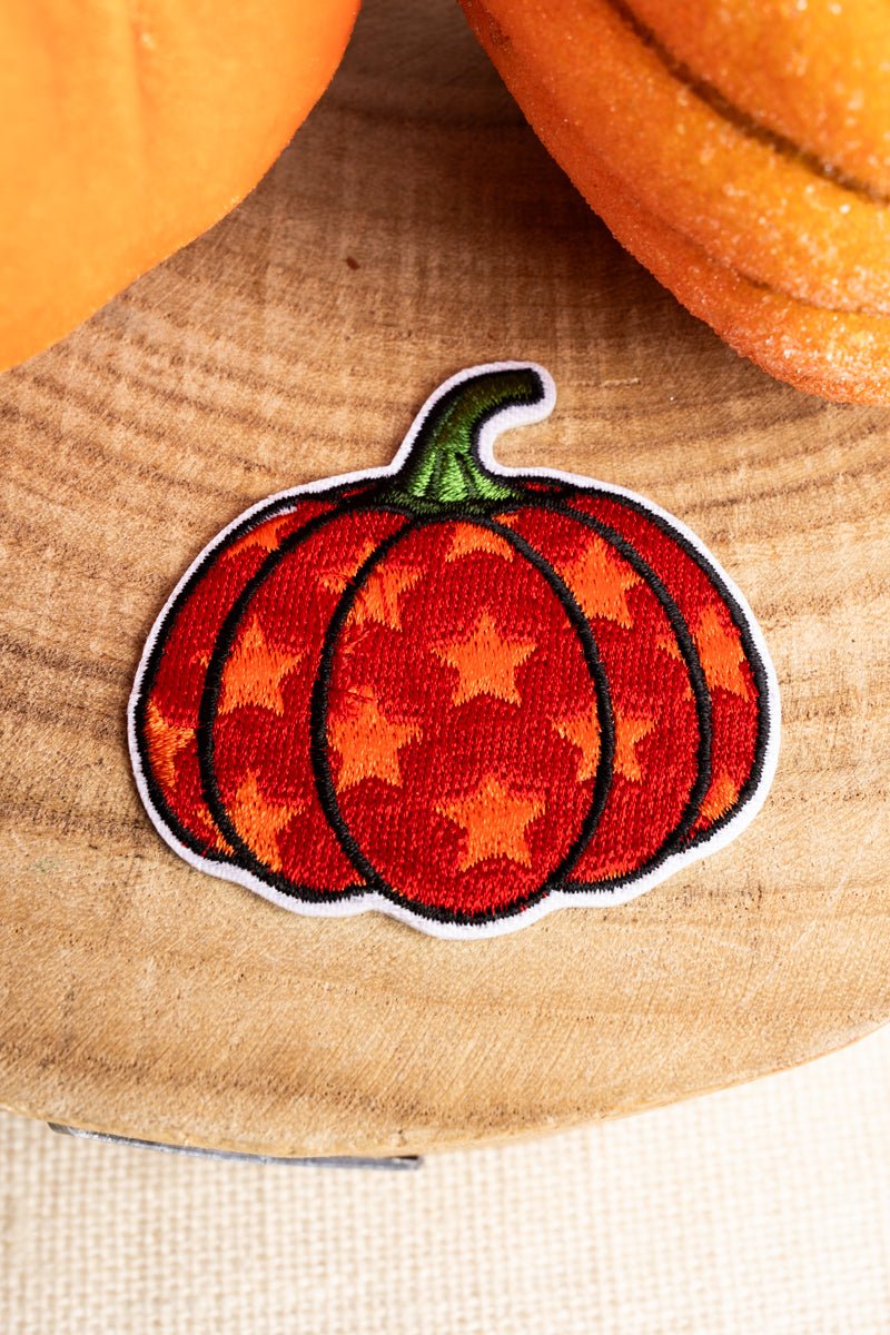 Orange Star Pumpkin Embroidered Patch - Wholesale Accessory Market