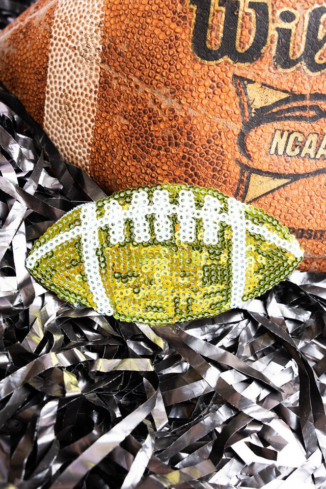 Lime Football Sequin Patch - Wholesale Accessory Market