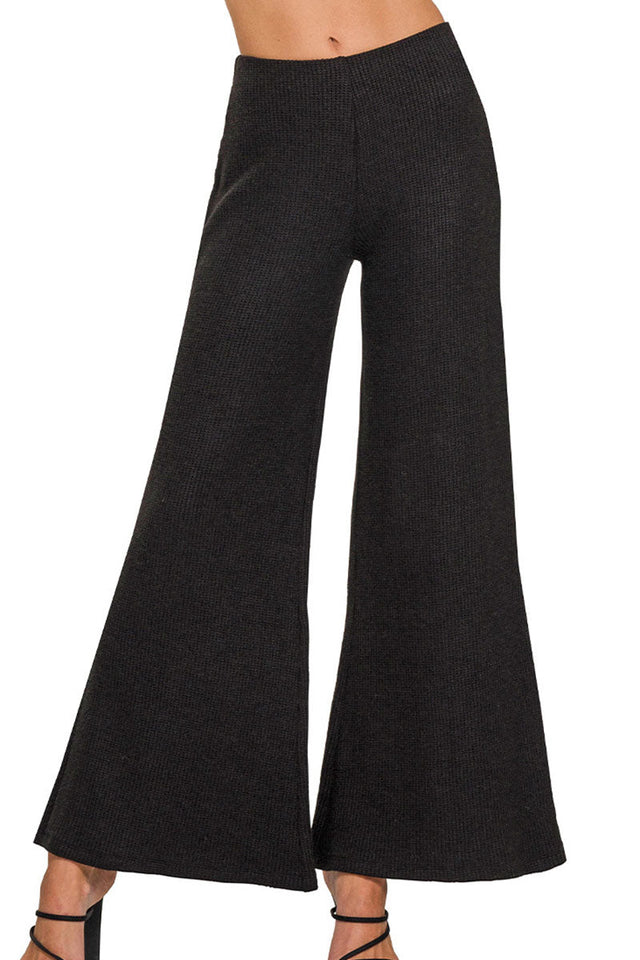 Zenana Double Take Black Knit Sweater Pants - Wholesale Accessory Market