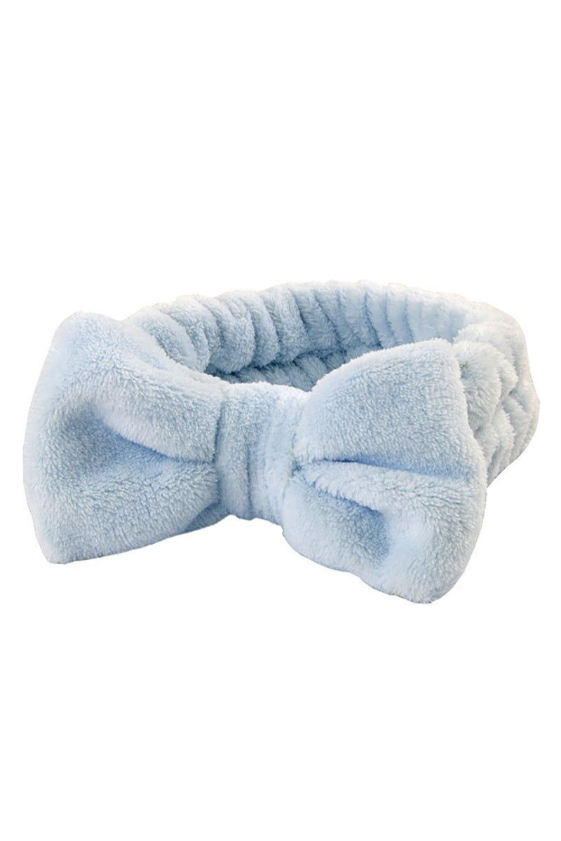 Zenana Best Face Forward Sky Blue Plush Bow Headband - Wholesale Accessory Market