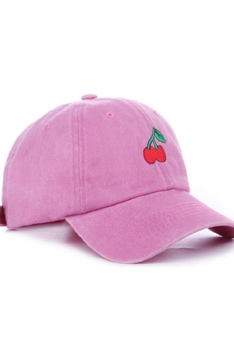 Zenana Embroidered Cherry Pink Baseball Cap - Wholesale Accessory Market