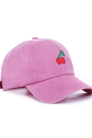 Zenana Embroidered Cherry Pink Baseball Cap - Wholesale Accessory Market