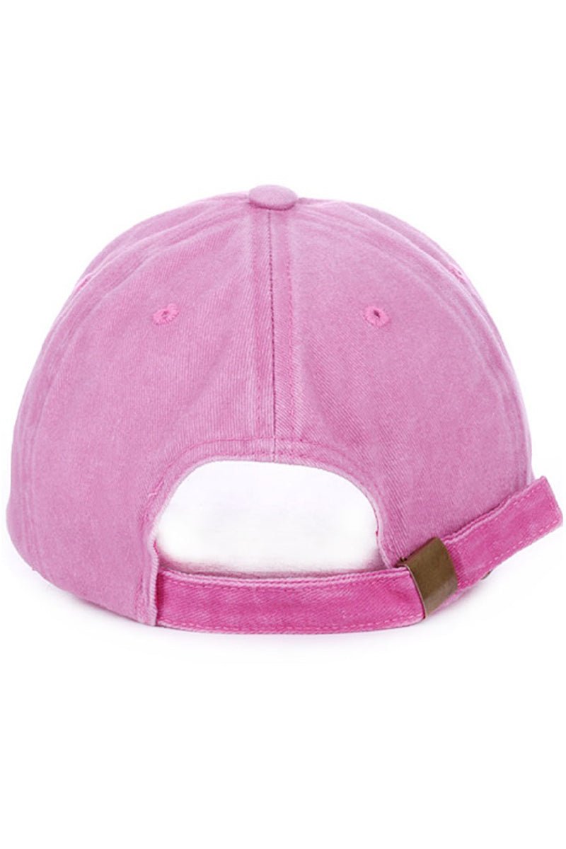 Zenana Embroidered Cherry Pink Baseball Cap - Wholesale Accessory Market