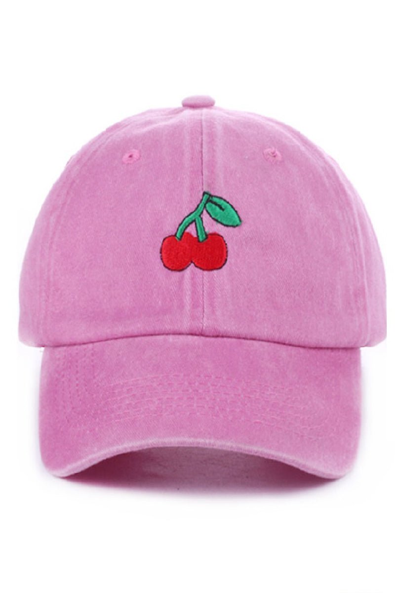 Zenana Embroidered Cherry Pink Baseball Cap - Wholesale Accessory Market