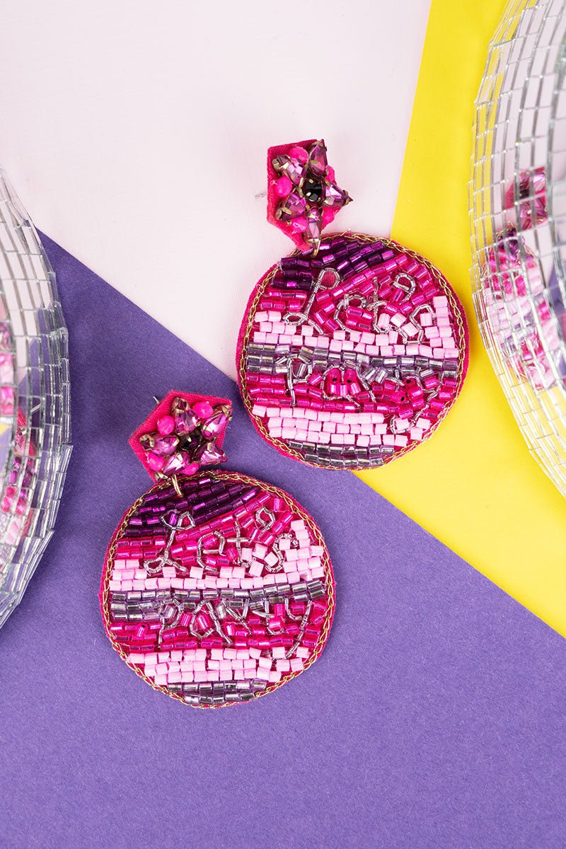 Fuchsia 'Let's Party' Seed Bead Earrings - Wholesale Accessory Market