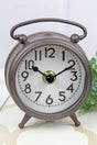 4.25 x 3.5 Antique Bronze Iron Mini Old Fashioned Clock - Wholesale Accessory Market