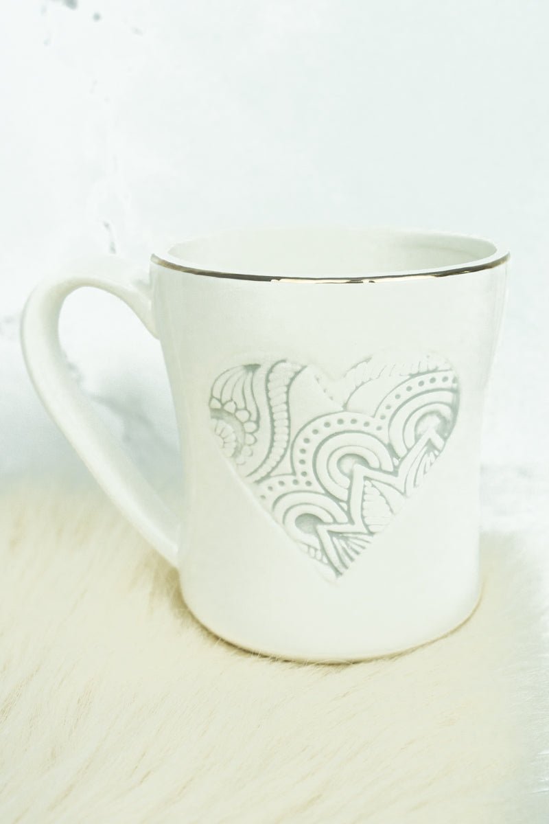 Mr Textured Heart Ceramic Mug - Wholesale Accessory Market