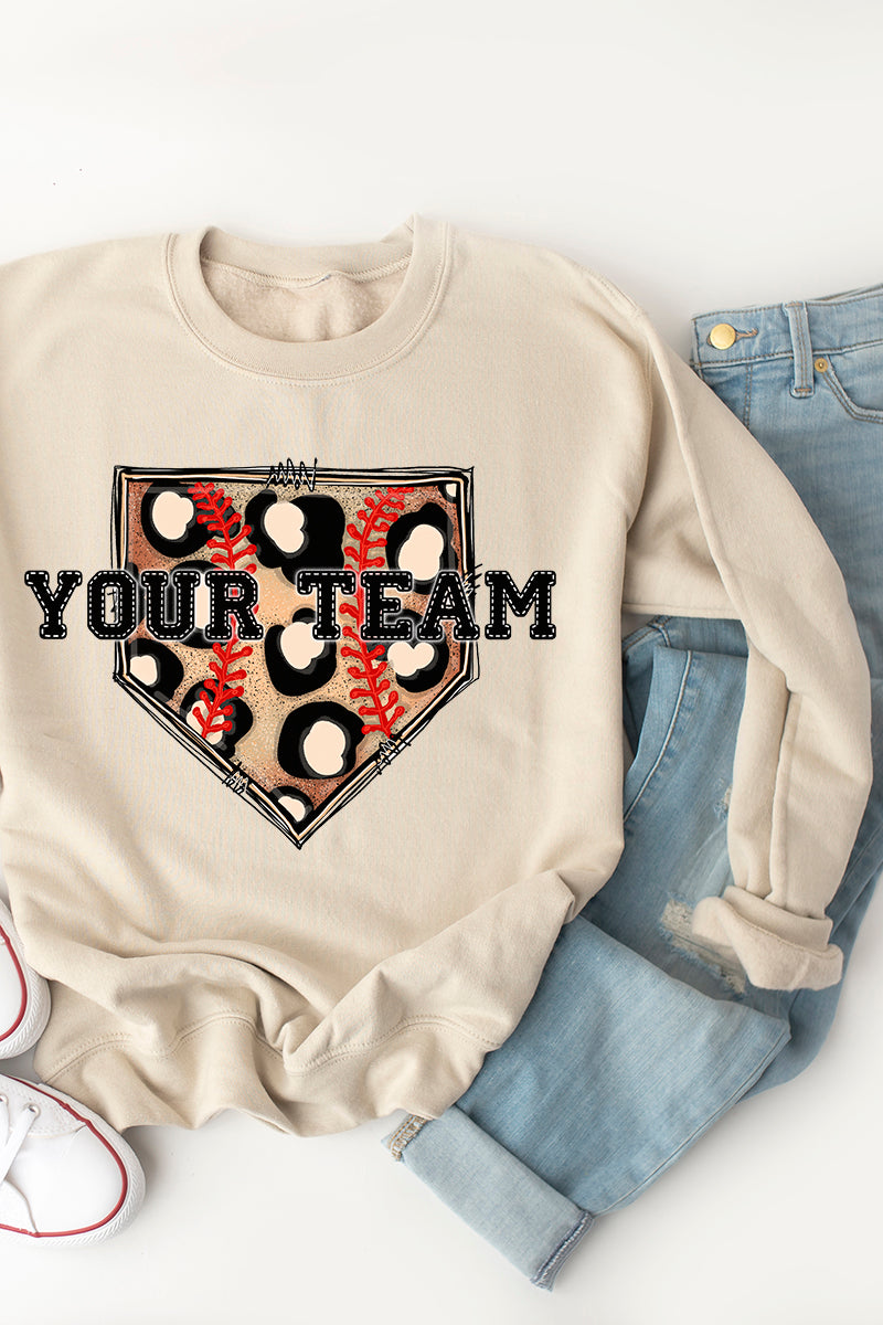 Your Team Cheetah Home Plate Unisex NuBlend Crew Sweatshirt