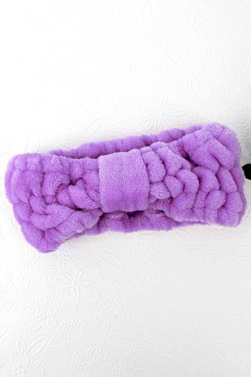 Lavender Plush Bow Headband - Wholesale Accessory Market