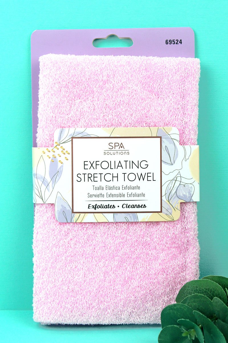 Pink Exfoliating Stretch Towel - Wholesale Accessory Market