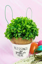 SALE! 8.75 x 5 'Blessings Gather Here' Bunny Ear Planter with Artificial Plant - Wholesale Accessory Market