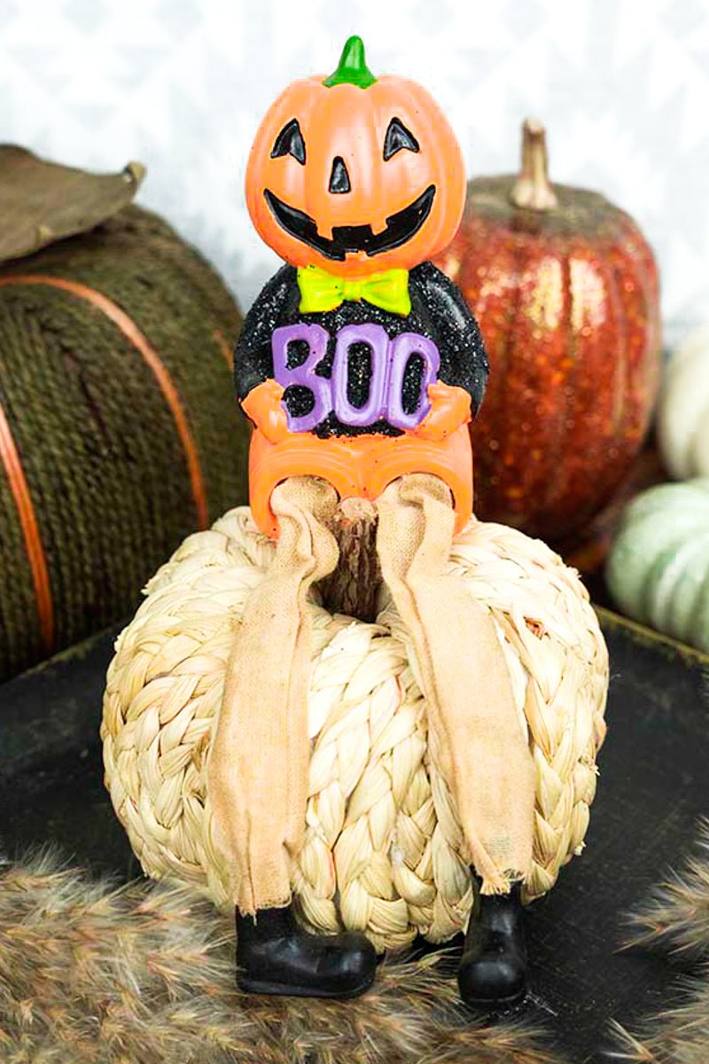 7 x 2 Halloween 'BOO' Pumpkin Shelf Sitter - Wholesale Accessory Market