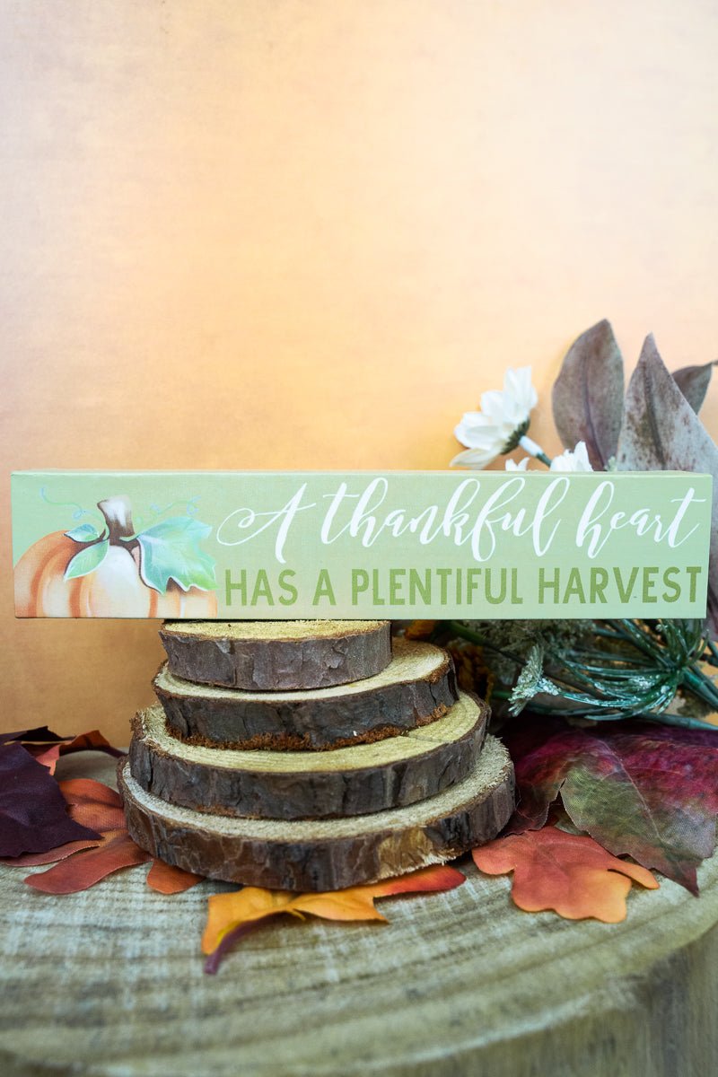 1.5 x 7.25 'Thankful Heart' Wood Tabletop Block - Wholesale Accessory Market