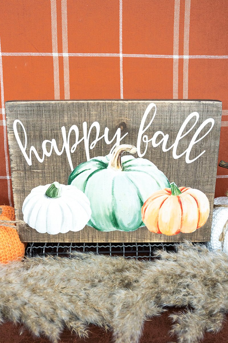 8.5 x 12 'Happy Fall' Pumpkin Trio Wood Box Sign - Wholesale Accessory Market